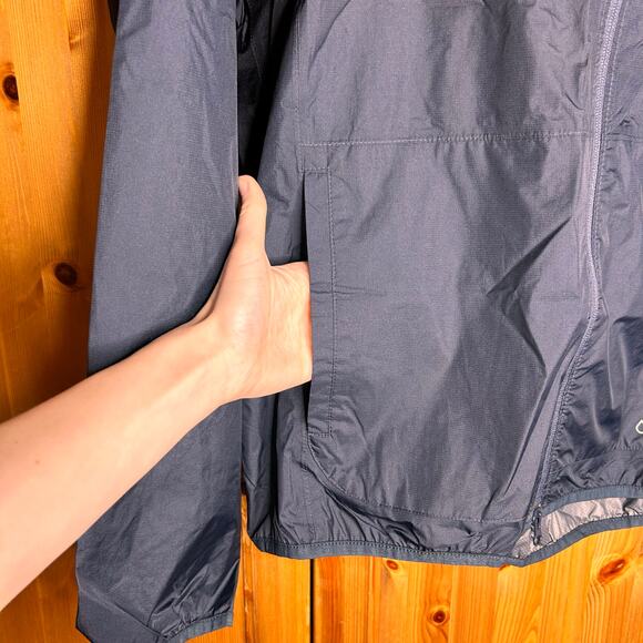 Barbour Grizedale Waterproof Hooded Rain Jacket Mens Large Navy Outdoors Hiking - Picture 8 of 12